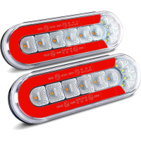  Luces LED ovaladas de 6 pulgadas, luz sumergible para remolque
