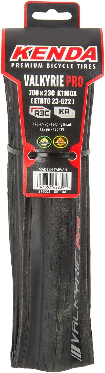 Neumático KENDA Unisex_Adult Valkyrie Pro Tyres, Black, 700 x 23 C