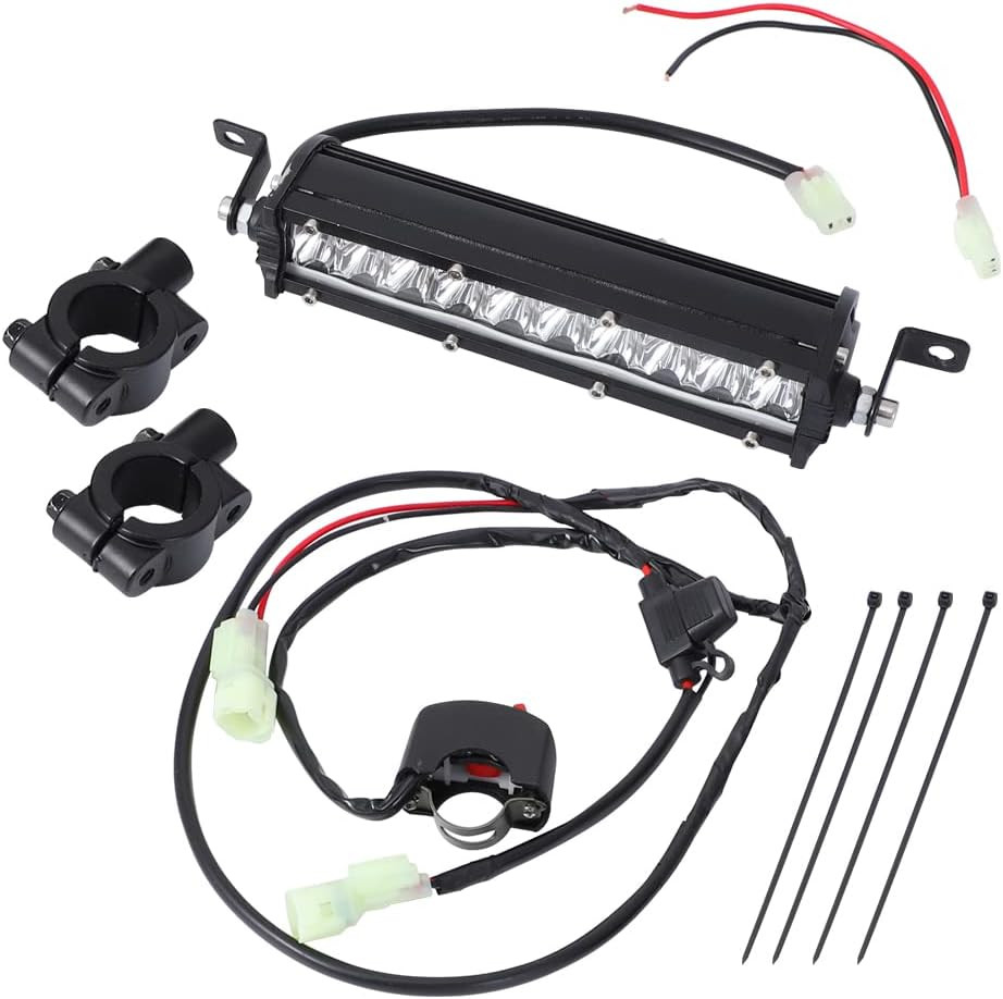  Kit de barra de faros delanteros para KLX110 CRF110 TTR110 YZ250F, 60W 2500LM