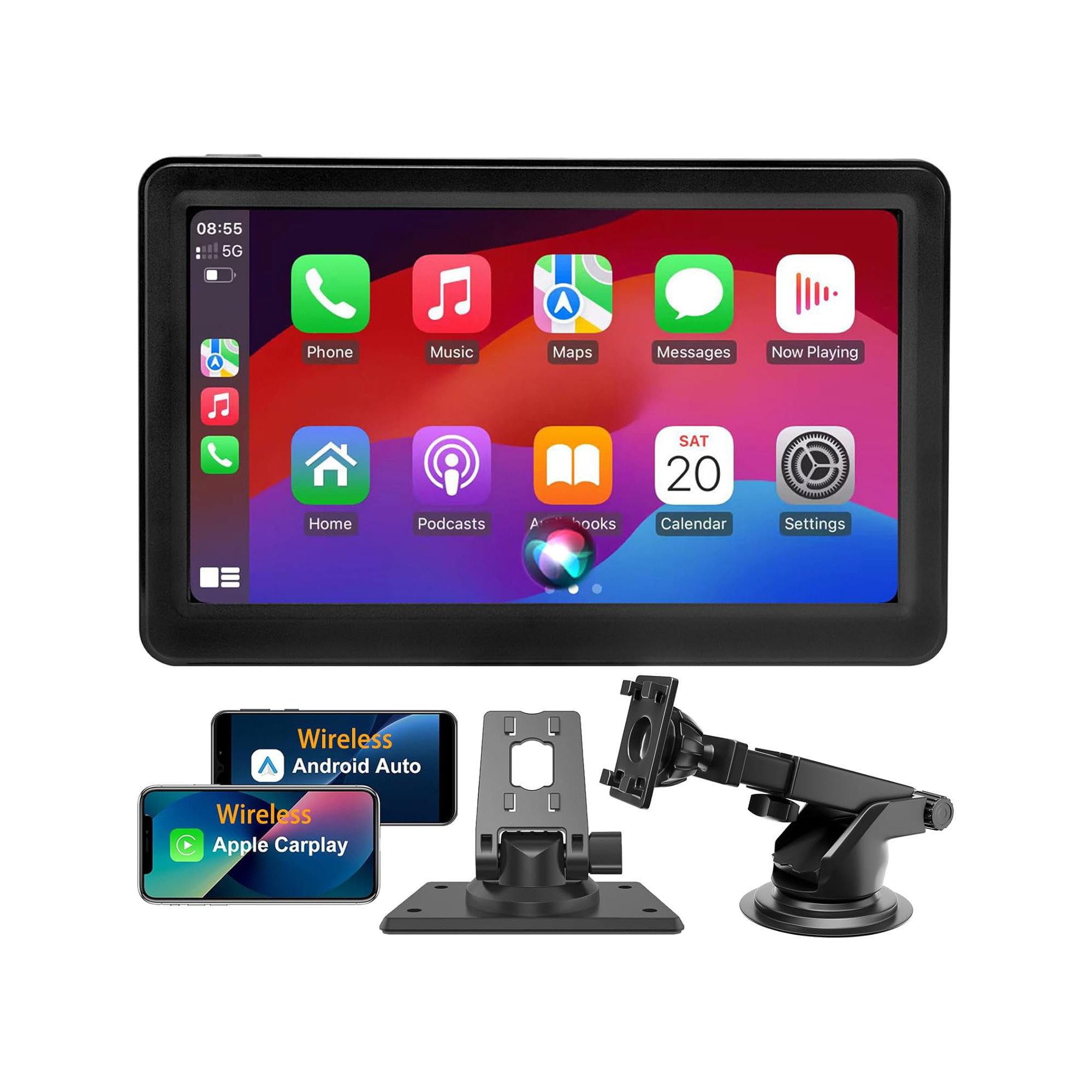 Radio carro portatil 7 pulgadas android auto/carplay