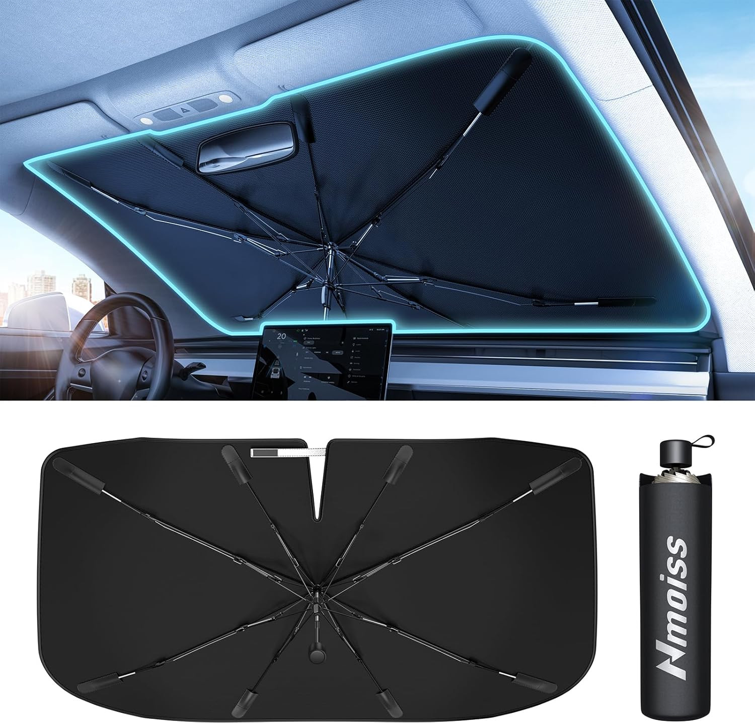 Parasol Para Parabrisas De Auto Universal De 1.27 M X 81 Cm | Meses Sin