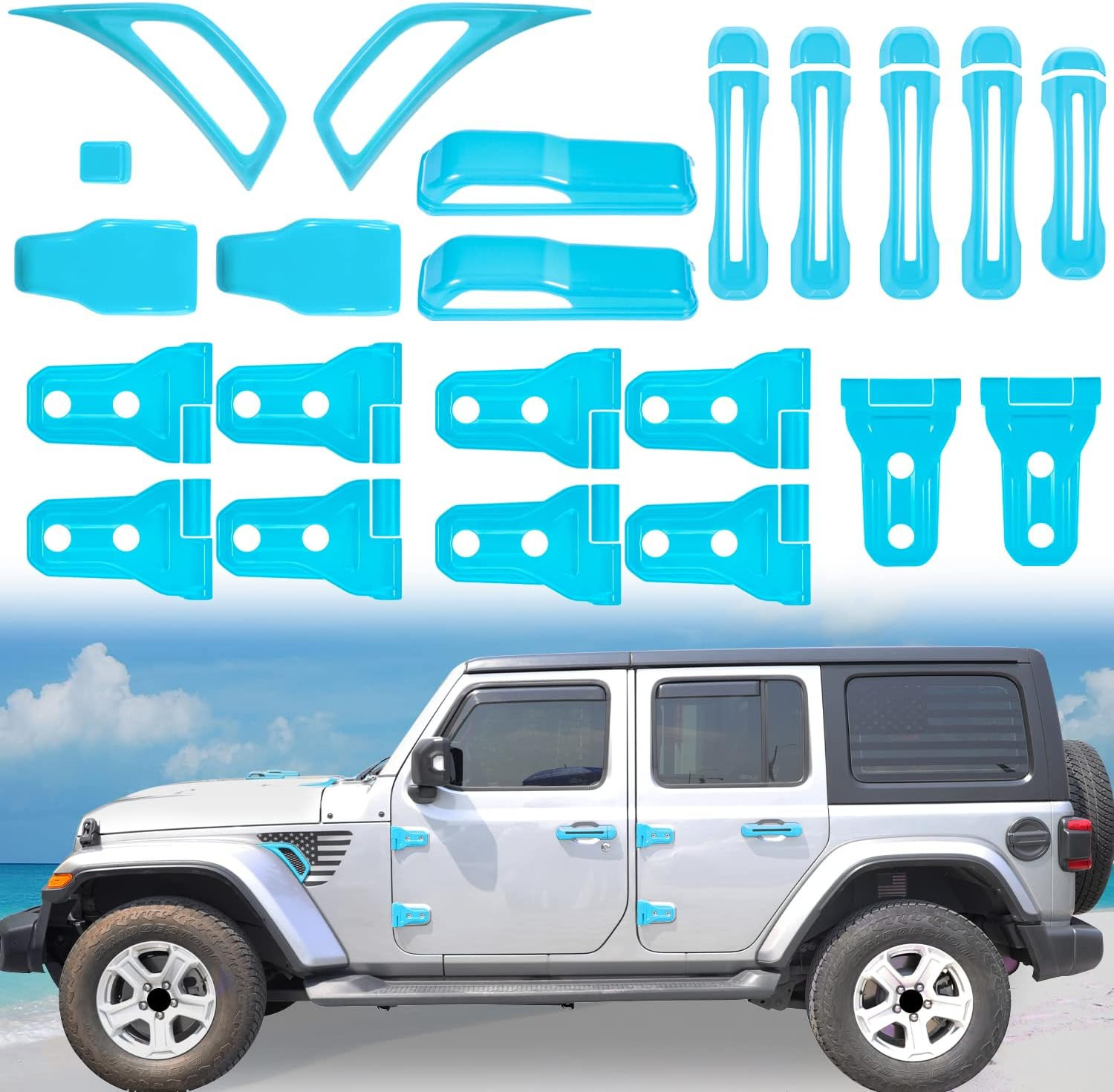 accesorios exteriores para Jeep Wrangler azul