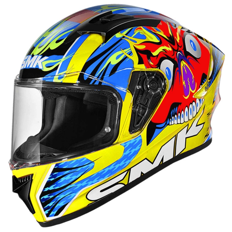 Casco SMK STELLAR SKULL Amarillo Brillante XL