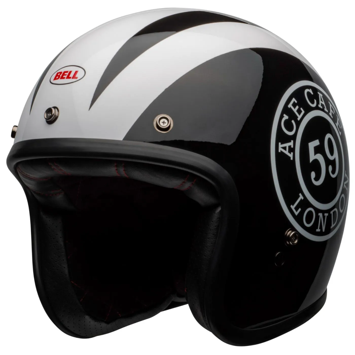 Casco Bell CUSTOM 500 ACECAFE59 Negro/Blanco S ECE ROW