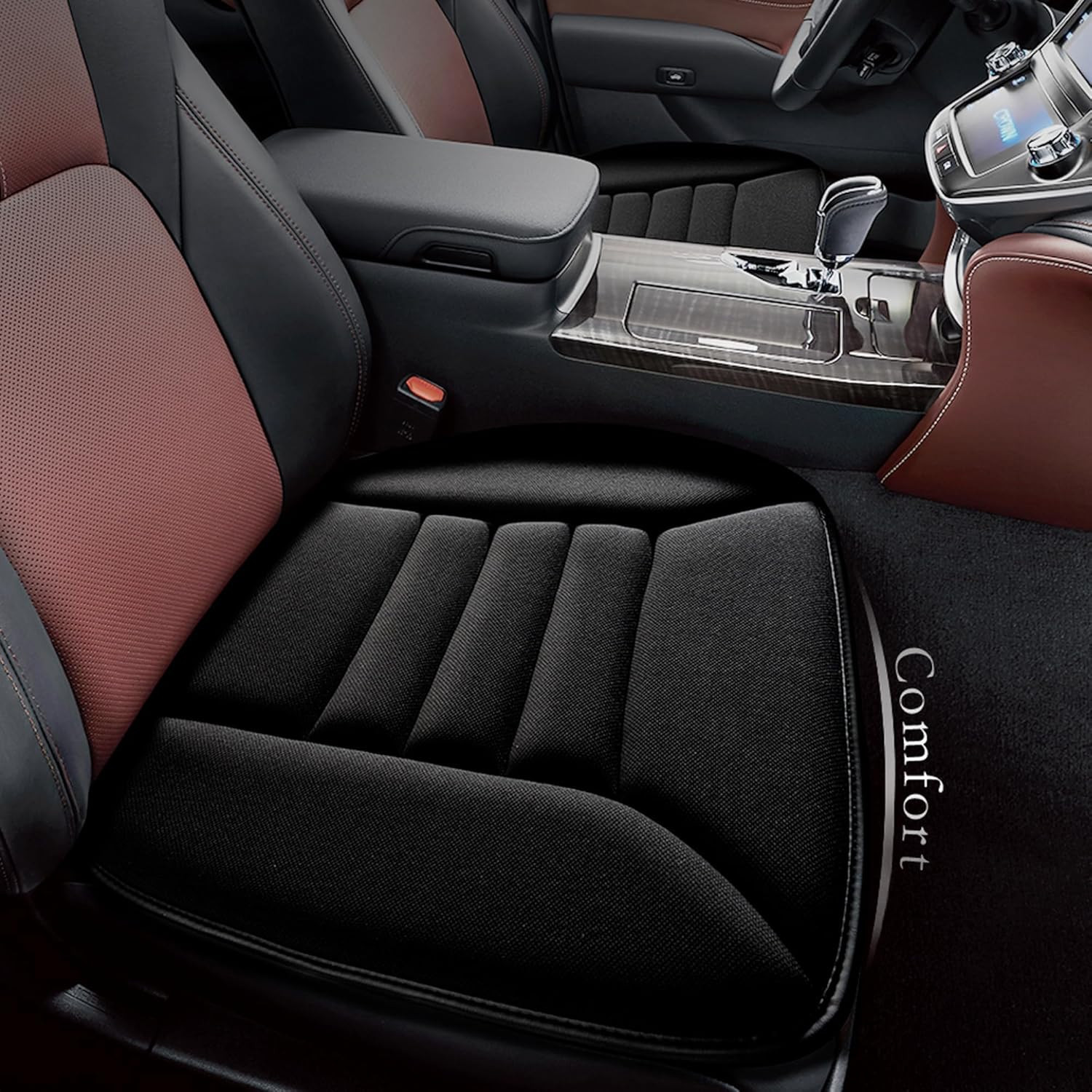 Cojín para asiento de coche con espuma viscoelástica de 1.2 pulgadas Negro