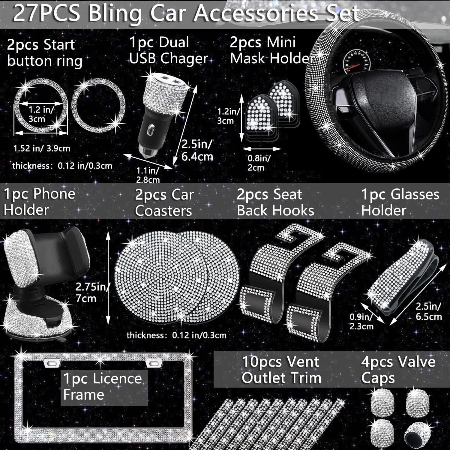 Juego de 27 piezas de accesorios de automóvil