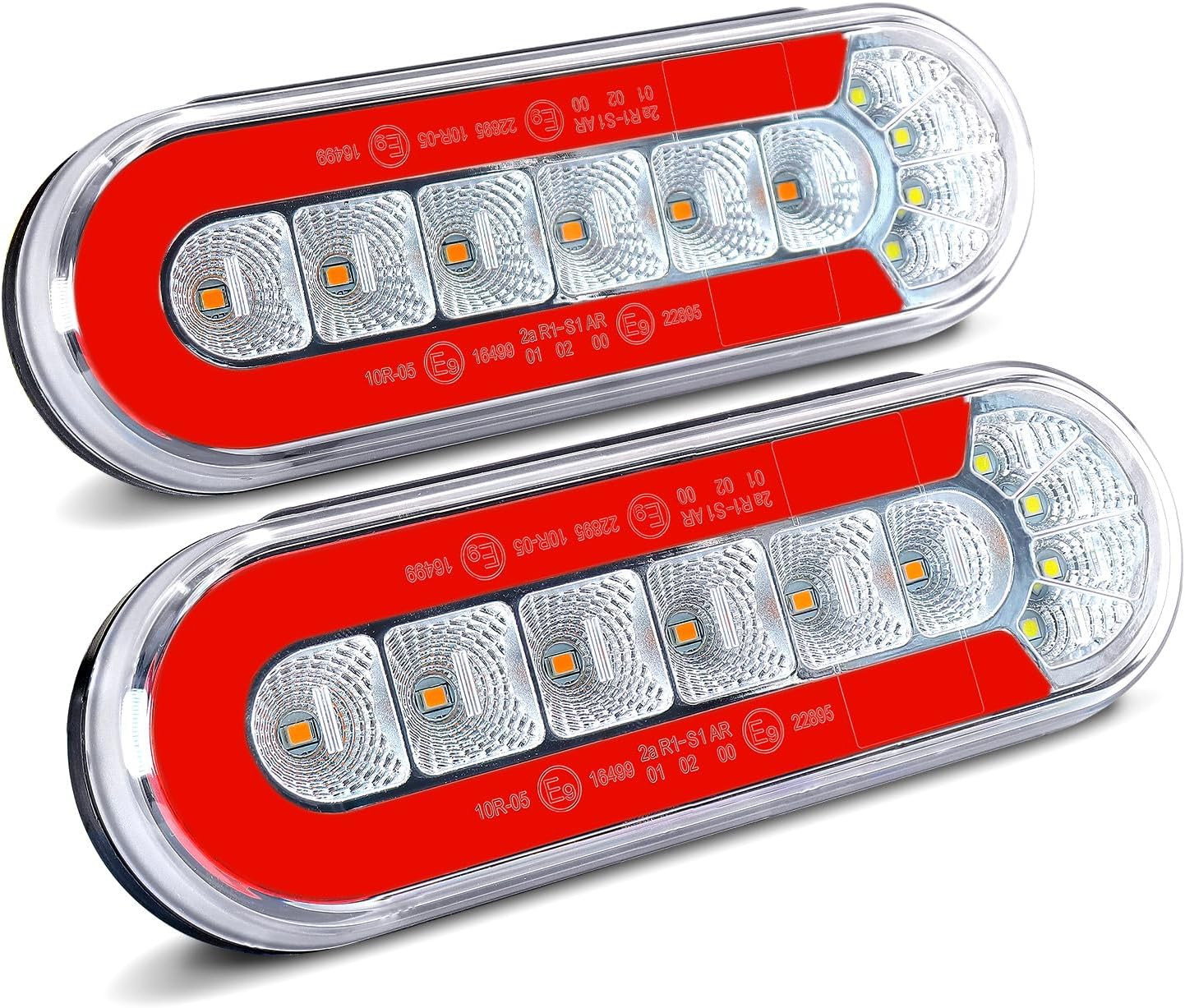  Luces LED ovaladas de 6 pulgadas, luz sumergible para remolque