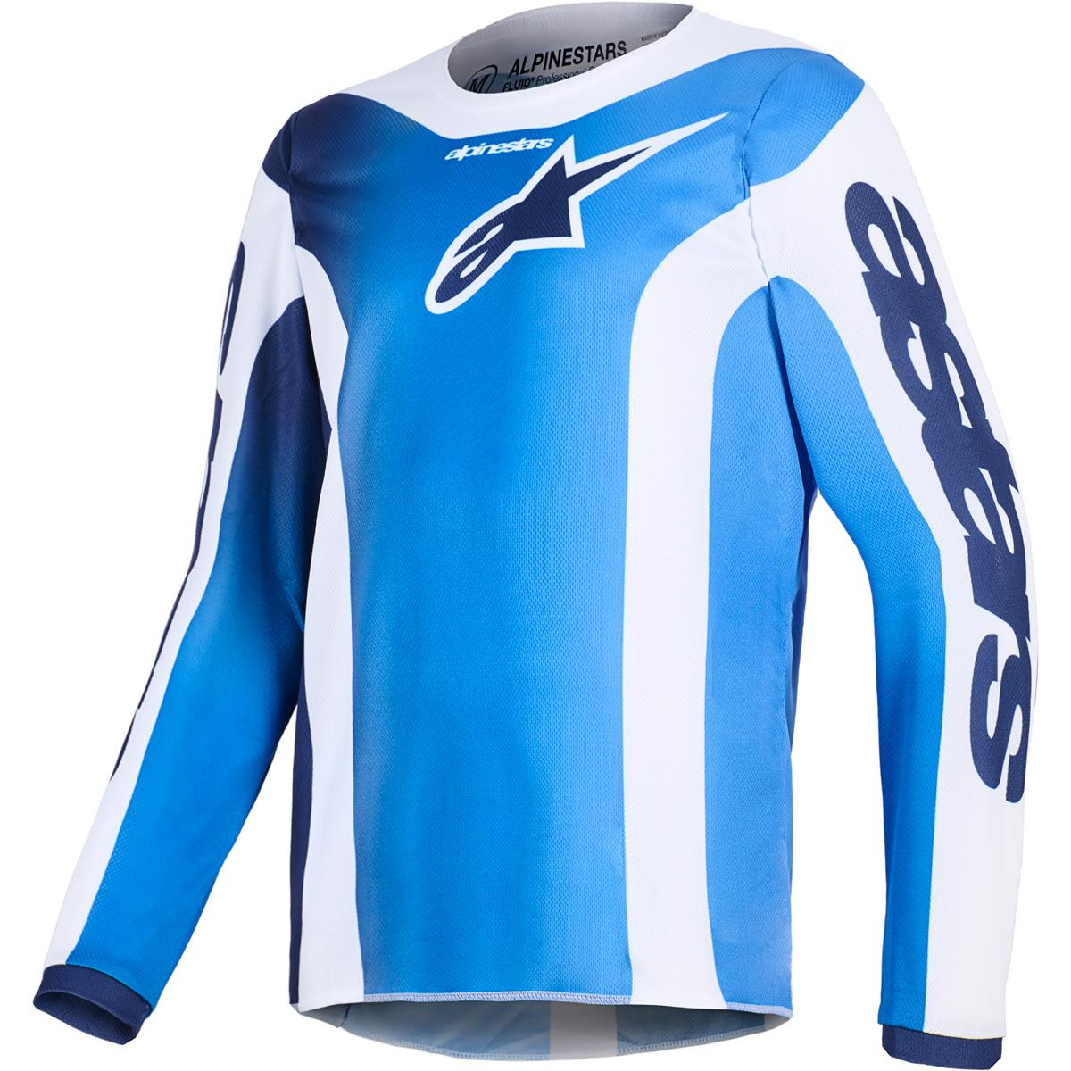 Jersey Alpinestars Youth Fluid Portl Azul Blanco Talla Xl