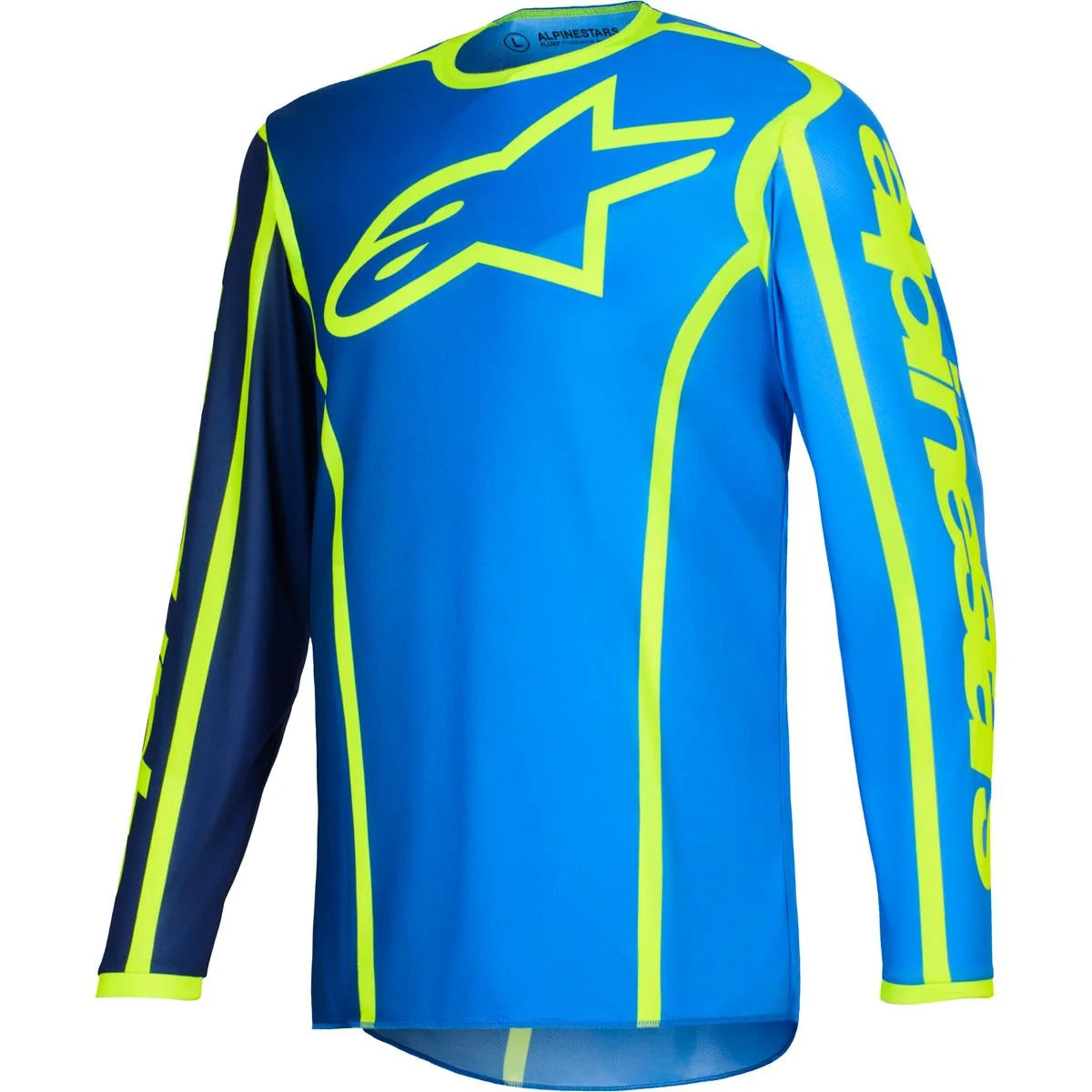 Jersey Alpinestars Fluid Apex Azul Amarillo Fluo Talla Xl