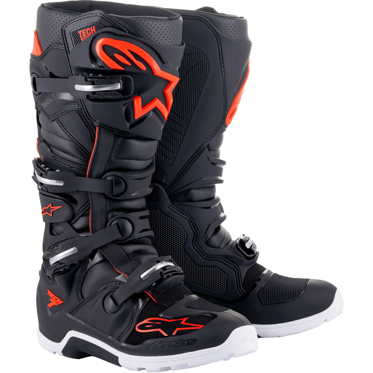 Bota Alpinestars Tech 7 Enduro Negro Rojo Fluo Talla 7