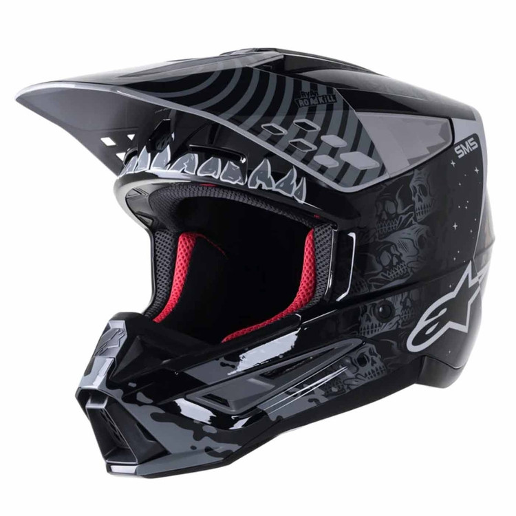 Casco Alpinestars S-M5 Solar flare Negro Gris Dorado  L