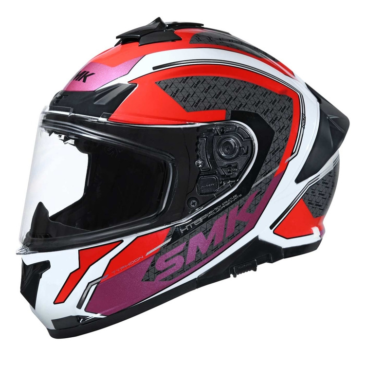 Casco SMK TYPHOON RD1 Negro Blanco Rojo Brillante S