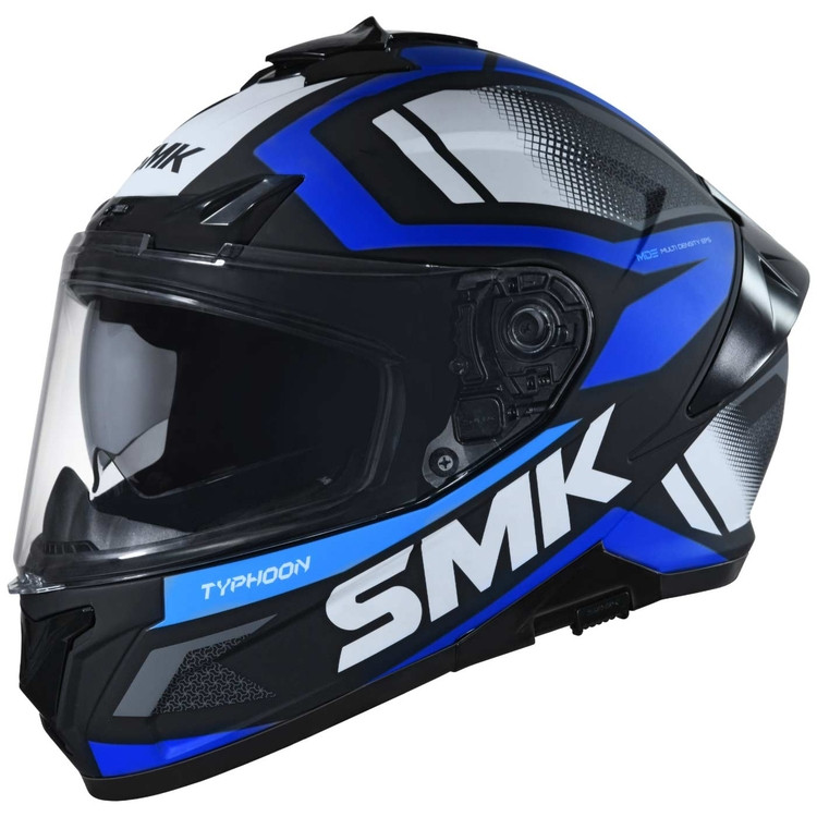 Casco SMK TYPHOON THORN Negro Azul Brillante M