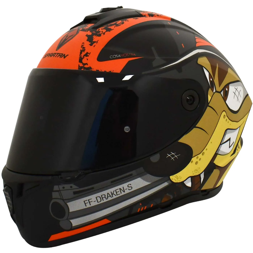 Casco Spartan Draken Cosa Nostra Gris Rojo  L