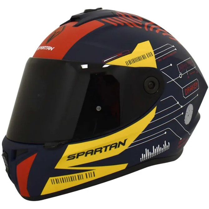 Casco Spartan Draken Finger Print Azul Rojo XL