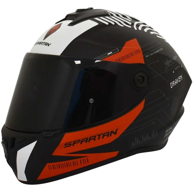 Casco Spartan Draken Finger Print Negro Rojo M