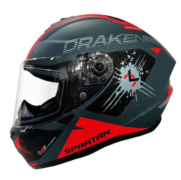 Casco Spartan Draken Type Verde Rojo S