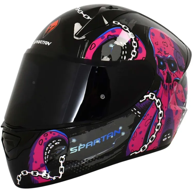Casco Spartan Stinger Kraken Negro Morado S