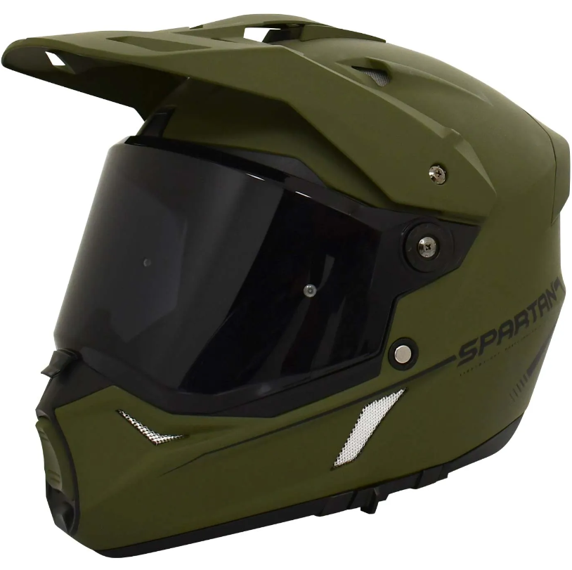Casco Spartan Wolf Verde Negro Mate M 