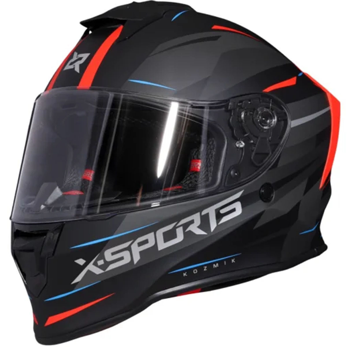 Casco X-Sports V151 Kozmik Negro Rojo S