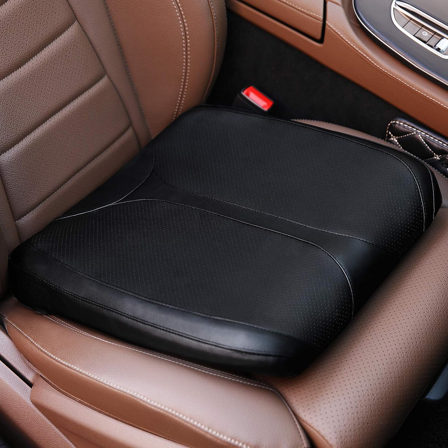 Cojín de asiento de cuero de espuma viscoelástica para automóvil