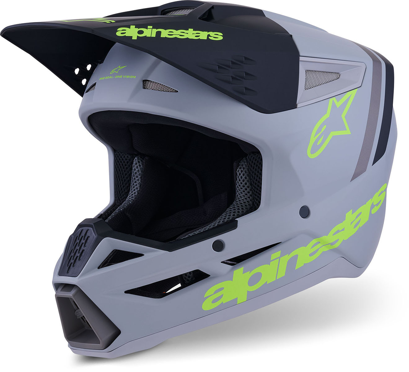 Casco Alpinestars Sm3 Radium Gris Negro Amarillo Fluo Mate Xl