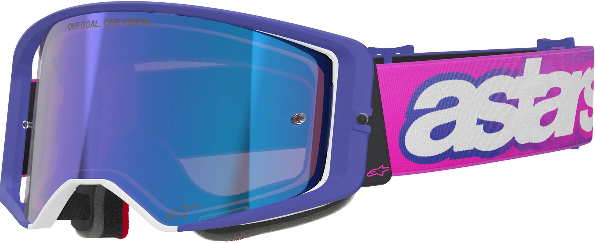 Gafas Alpinestars Supertech Vision Vista Morado Fluor Rosa Mirror Azul