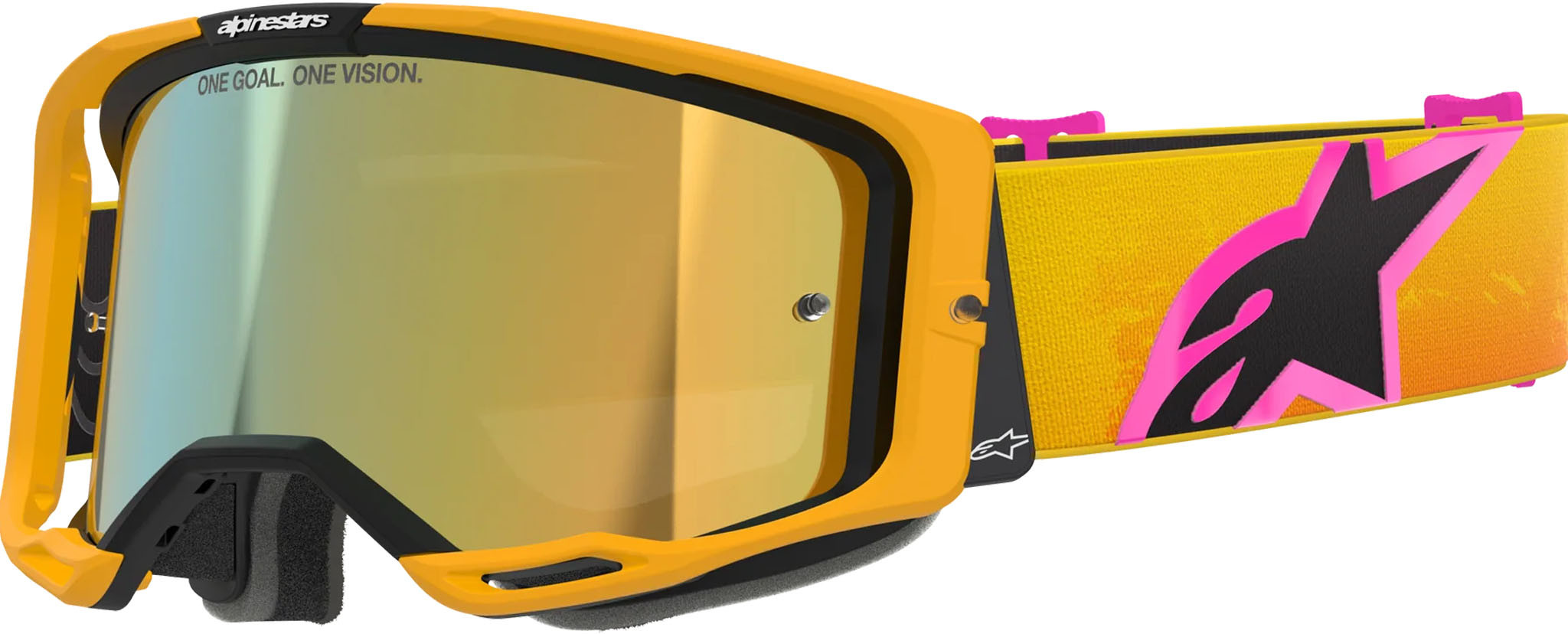 Gafas Alpinestars Vision 8 Corp Naranja Amarillo Rosa Mirror Dorado