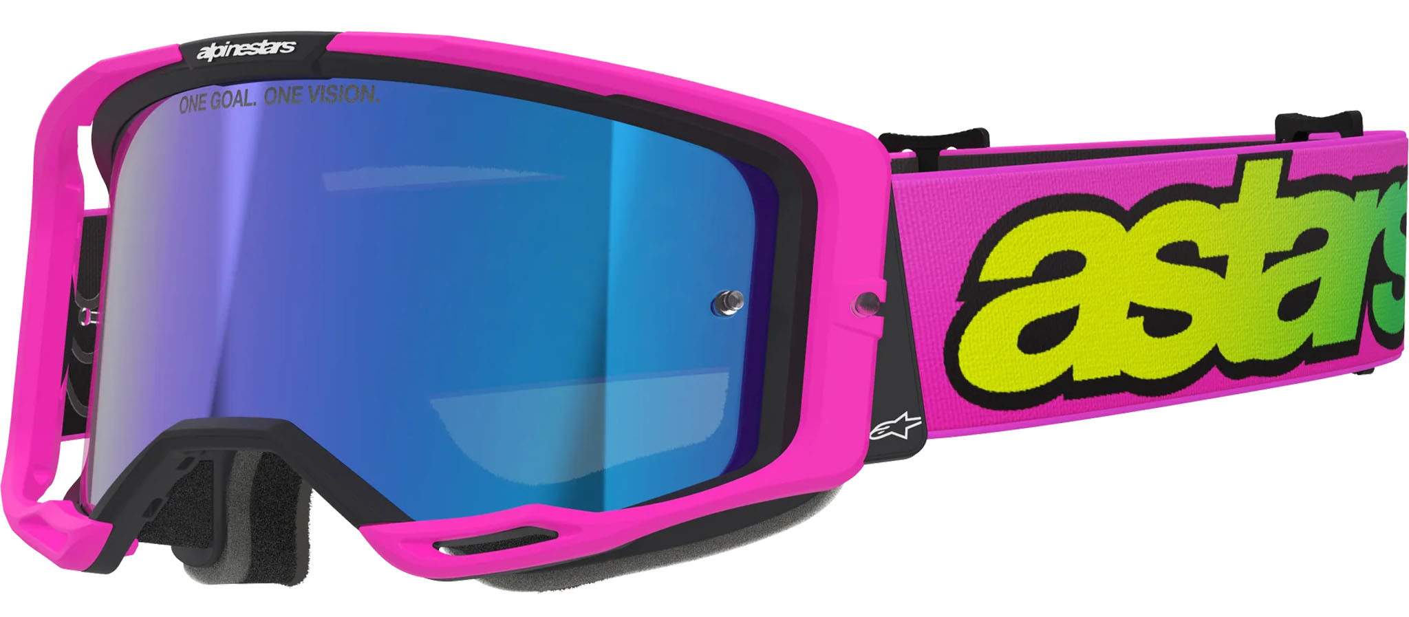 Gafas Alpinestars Vision 8 Rosa Fl Amarillo Fl Espejo Azul