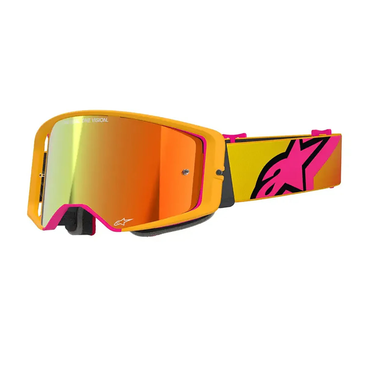 Gafas Alpinestars Supertech Corp Amarillo Rosa Mirror Rojo