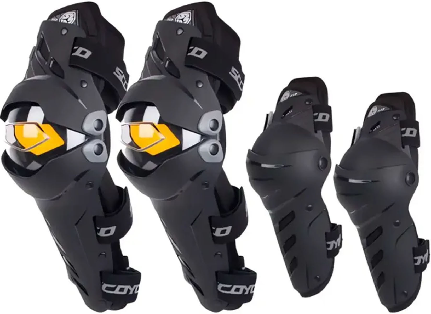 Rodillera Codera Scoyco K17H17 Negro Amarillo