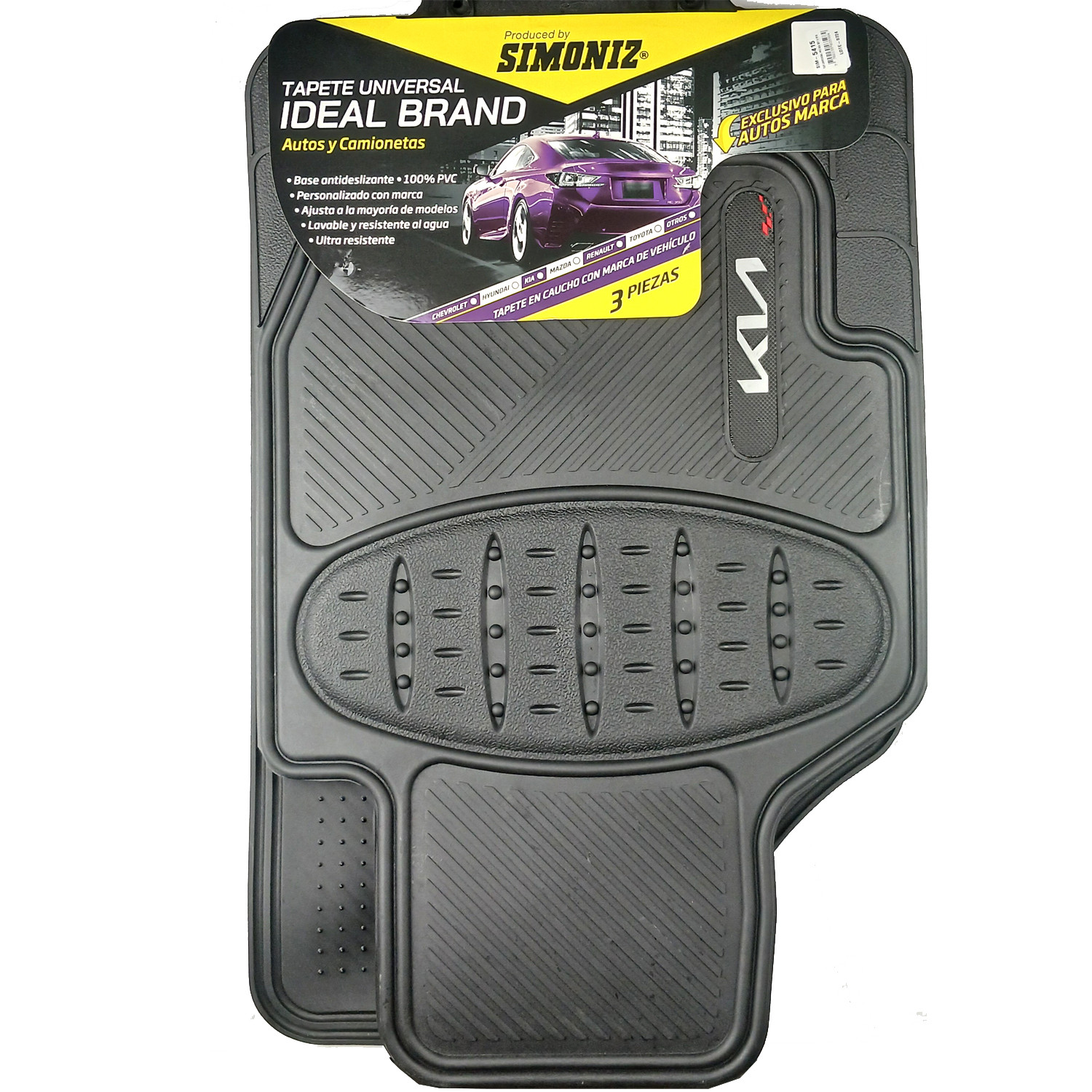 Tapetes para Kia Sportage de 3 Piezas Caucho PVC Universal