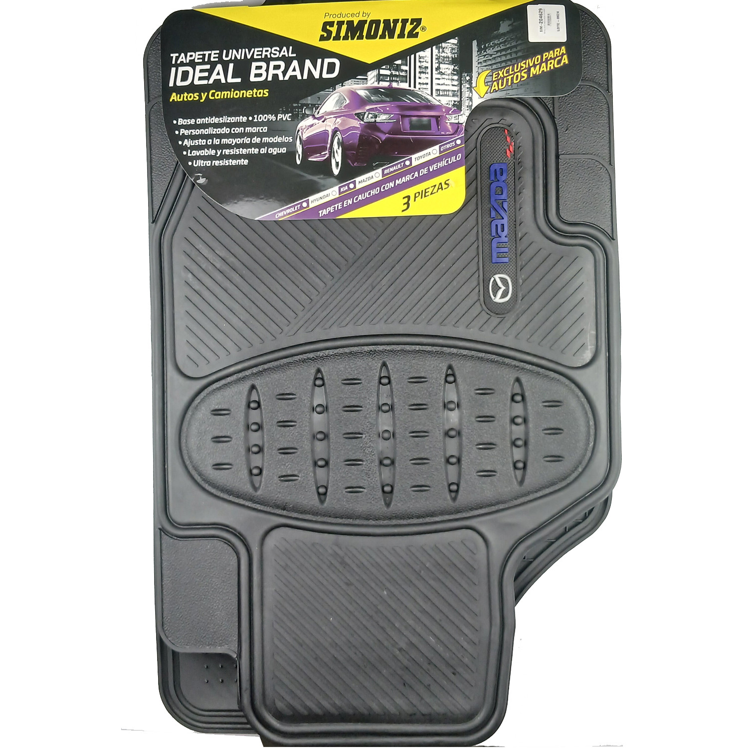 Tapetes para Mazda 6 de 3 Piezas Caucho PVC Universal