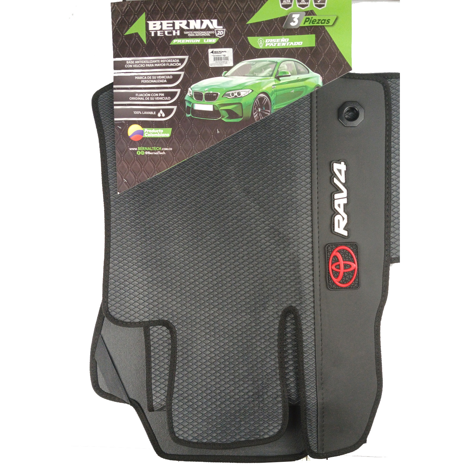 Tapetes para Toyota Rav 4 de 3 Piezas Caucho Sintético Personalizado