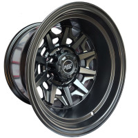 KMX Juego De Rines 16X8.0 Negro Mate Misma Imagen 16X6
