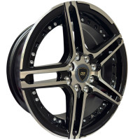 KMX Juego De Rines 14X6.0 Negro Maquinado Con Remaches Decorativos Plateados 14X8