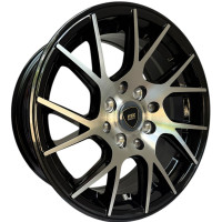 KMX Juego De Rines 14X6.0 Negro Con Cara Frontal Maquinada 14X8