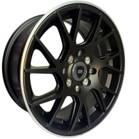 KMX Juego De Rines 14X6.0 Negro Mate Con Borde Pulido 14X8