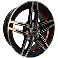 KMX Juego De Rines 13X5.5Negro Maquinado Con Línea Roja Decorativa 13X8