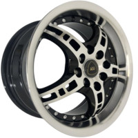 KMX Juego De Rines 14X6,0 Negro Con Cara Frontal Maquinada 14X8
