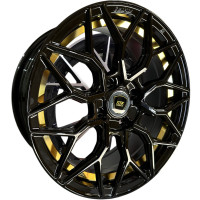KMX Juego de Rines 15X8.0 Negro + corte inferior dorado 15X8