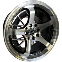 KMX Juego de Rines 15X8.0 Negro con cara mecanizada 15X8