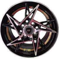 KMX Juego De Rines 13X5.5  Negro Con Cara Maquinada Y Línea Dorada 13X8