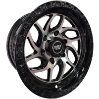KMX Juego De Rines 15X8.0 Negro Con Cara Maquinada 15X6