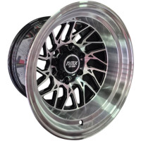 KMX Juego De Rines 15X10 Negro Con Cara Maquinada 15X6