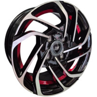 KMX Juego De Rines 13X5.5 Negro Con Cara Maquinada Y Línea Roja 13X4