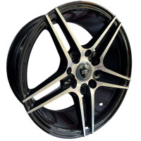 KMX Juego De Rines 14X6.0 Negro Con Cara Maquinada 14X8