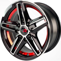 RACER Juego de Rines Racer 353C 13X6.0 8H-100-114.3 BMF LINEA ROJA ET:25 CB:73.1 13X8