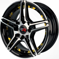 RACER Juego de Rines Racer 288 13X5.5 case 8X100/114.3 BMF linea Dorada Et 25 Cb 73,1 13X8