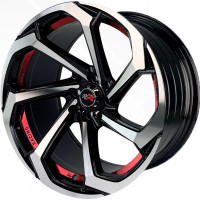 RACER Juego de Rines Racer 360 17x9 case 8X100/114.3 BMF linea Roja Et 20 Cb 73,1 17X8